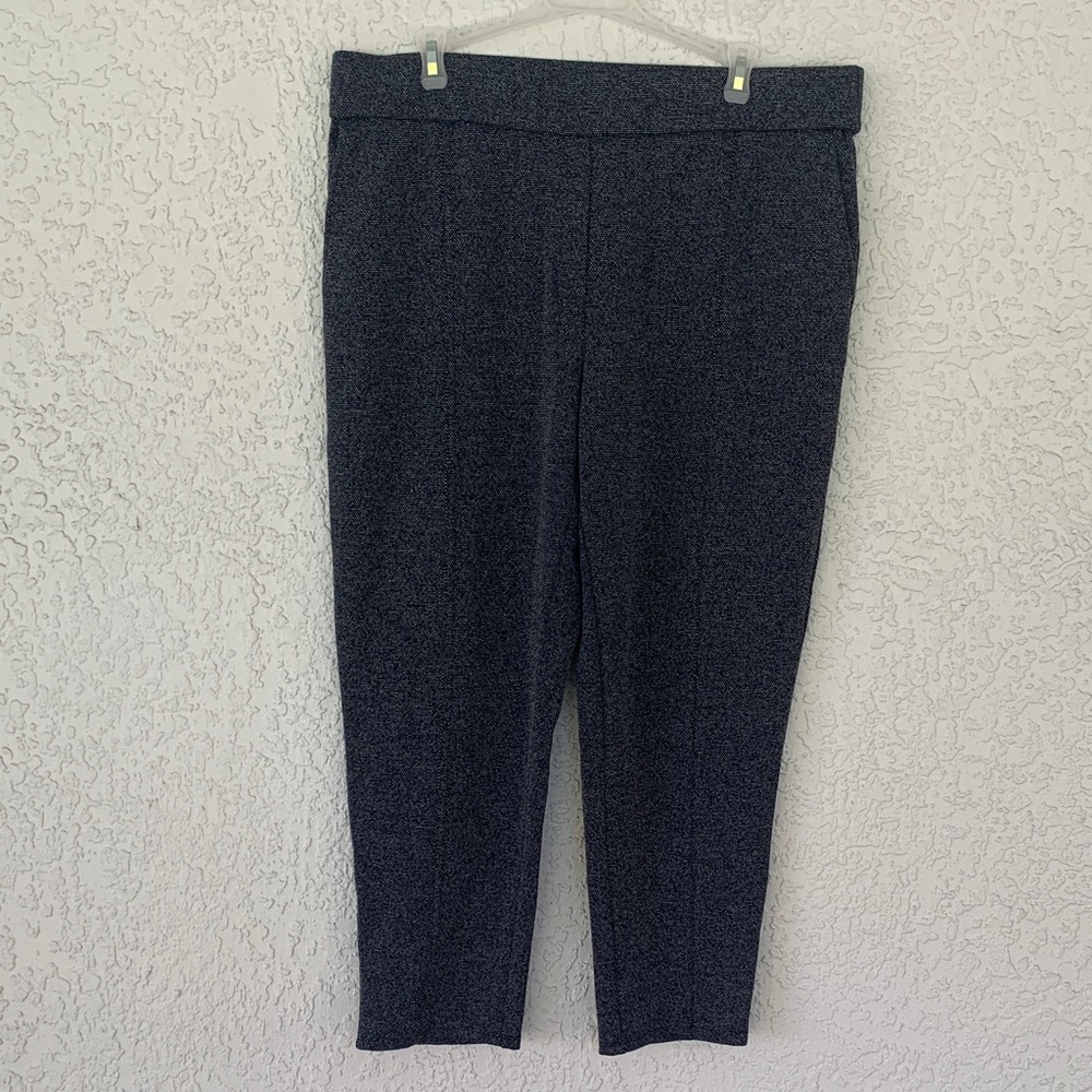 J. Jill wearever collection Navy Textured Pants with pockets size L petite